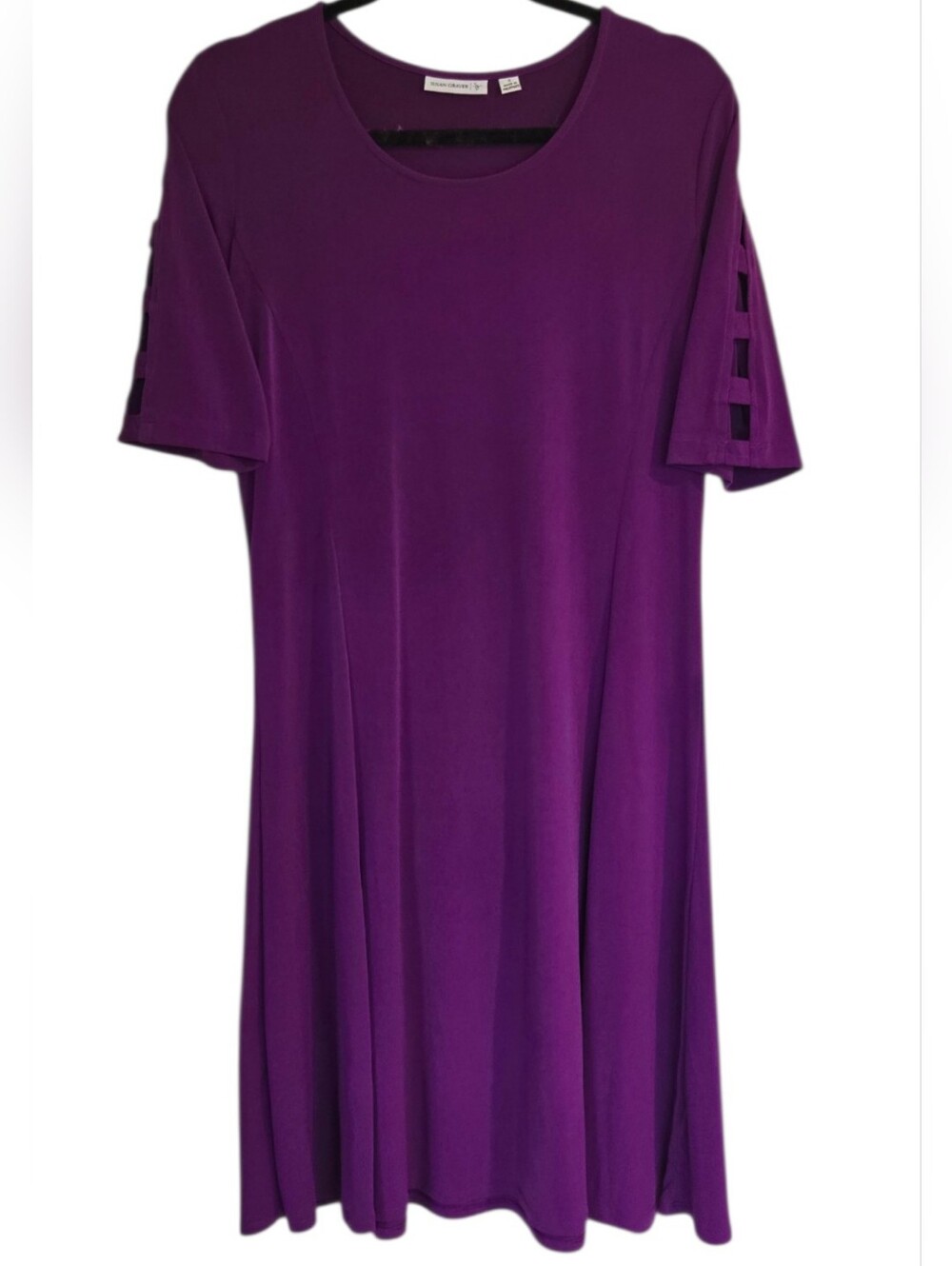 Susan Graver Magenta Short Sleeve Swing Dress S